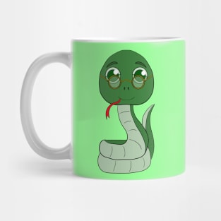 An adorable snake wearing glasses Mug